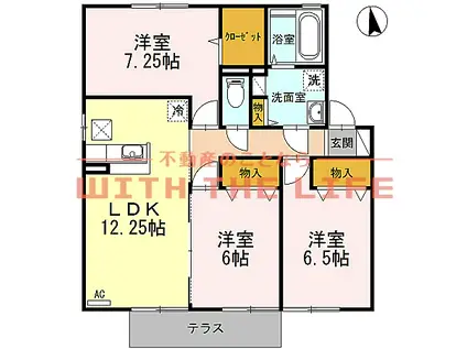 リビングタウン江戸屋敷(3LDK/1階)の間取り写真