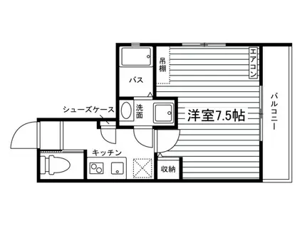 EZ西院2ND(1K/2階)の間取り写真