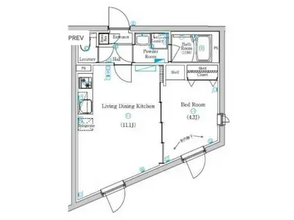 MIND KYODO(1LDK/1階)の間取り写真