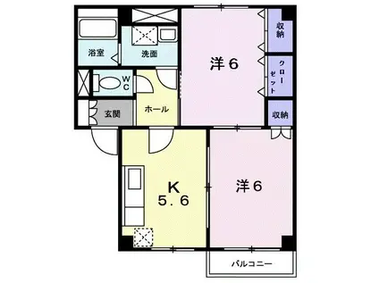 グリーンパレスI(2K/1階)の間取り写真