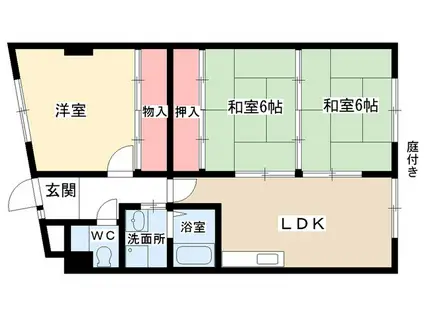 スカイハウスII(3LDK/2階)の間取り写真