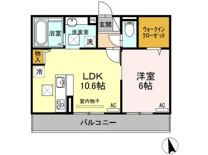  アヴァンティ コート(1LDK/3階)の間取り写真