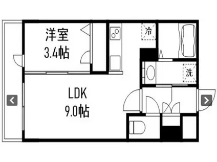 月光江波東弐番館(1LDK/3階)の間取り写真