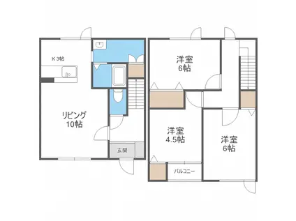 手稲サンスポット(3LDK/1階)の間取り写真