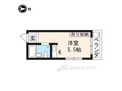 藤田ハイツ(ワンルーム/2階)の間取り写真