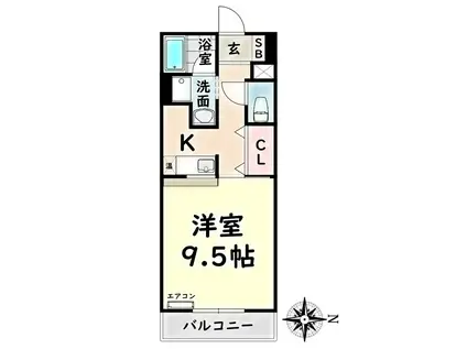 グリーンパーク新瑞(1K/4階)の間取り写真