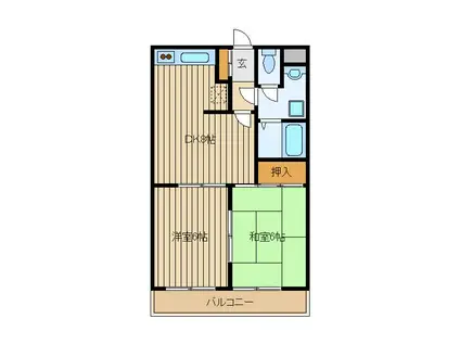 フォートレスセブン(2DK/3階)の間取り写真