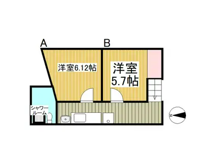 バック信濃屋ビル(ワンルーム/2階)の間取り写真