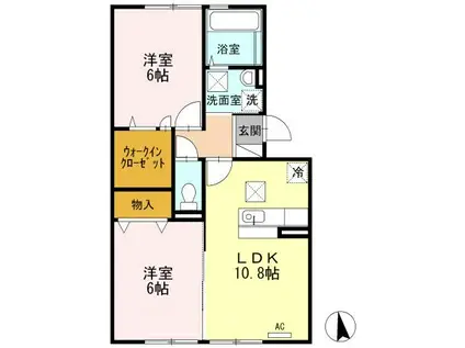 エトワール青山C棟(2LDK/1階)の間取り写真