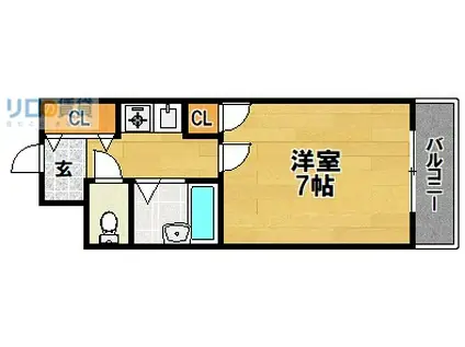 シャルム橋本III(1K/3階)の間取り写真