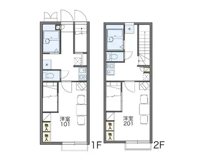 レオパレスKOSMOS(1K/2階)の間取り写真