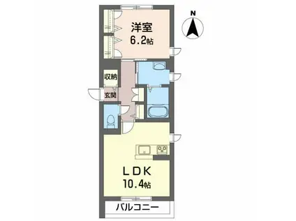 サザンシティ・クオレール(1LDK/3階)の間取り写真