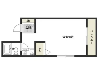 ダイアパレス新神戸(ワンルーム/3階)の間取り写真