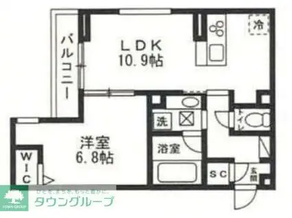 D PAINA 小杉陣屋町III(1LDK/2階)の間取り写真
