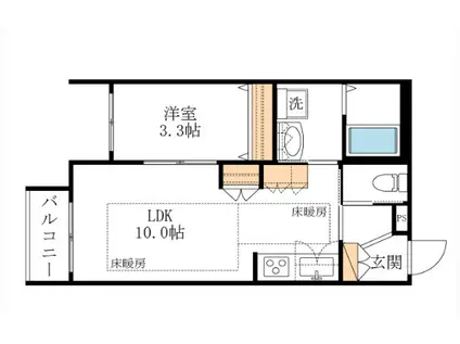 メゾンふじ(1LDK/1階)の間取り写真