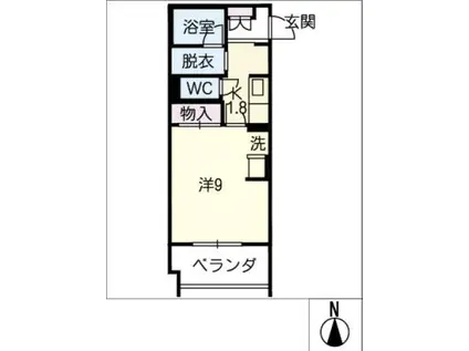 リオリエントアリスティオ(1K/4階)の間取り写真