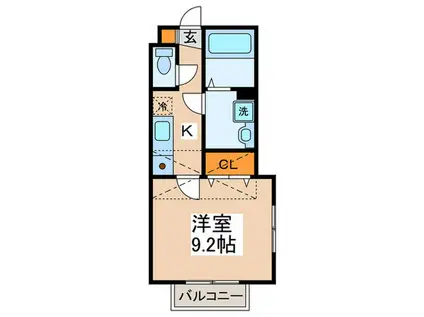 コリヌ・ド・鷺沼(1K/2階)の間取り写真