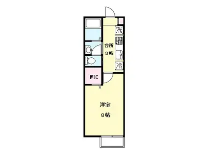 LEALEA(1K/2階)の間取り写真