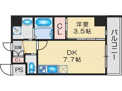 SOL ESTRADA(1DK/6階)の間取り写真