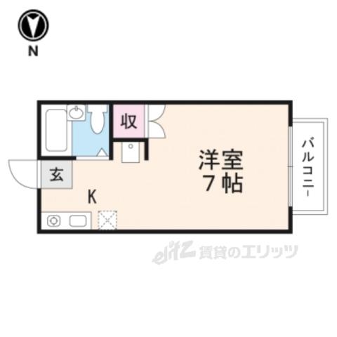 ファジィ亀岡(ワンルーム/2階)の間取り写真