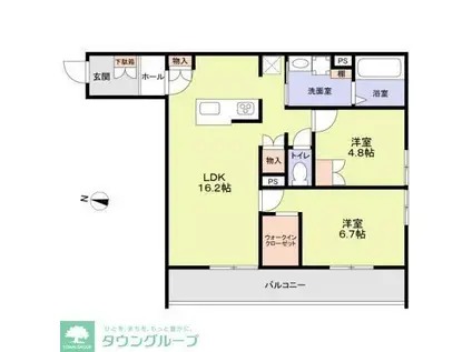 CERISIER(2LDK/1階)の間取り写真