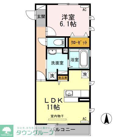 アルページュ大森 C棟(1LDK/2階)の間取り写真