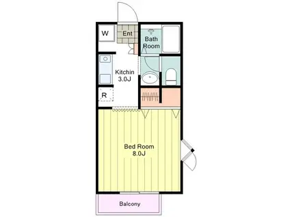 シルクパレス(1K/2階)の間取り写真