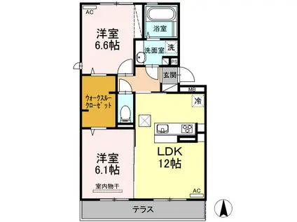 アミティエ(2LDK/1階)の間取り写真