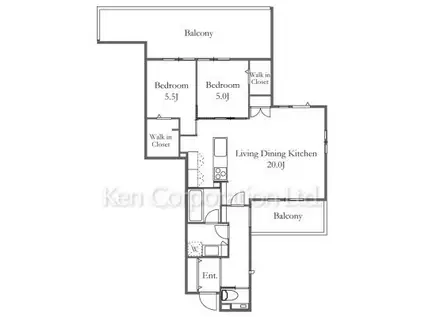 マウロア碑文谷(2LDK/3階)の間取り写真