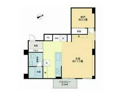 パレドール蒲田(ワンルーム/1階)の間取り写真