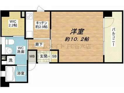 エイペックス東心斎橋II(1K/4階)の間取り写真