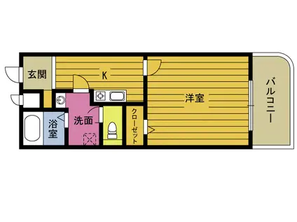 シティハイツまりも(1K/4階)の間取り写真