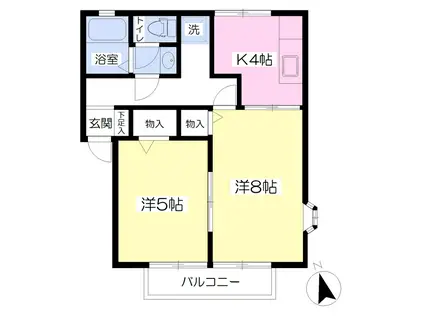 メゾン・ド・クレールA(2K/2階)の間取り写真