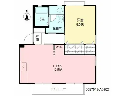 ハイム幸 (1LDK/2階)の間取り写真