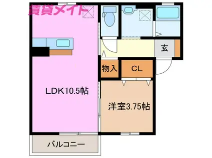 サードニックス(1LDK/2階)の間取り写真