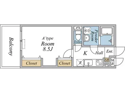 船橋市飯山満2丁目工事(1K/2階)の間取り写真