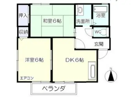 ロイヤルガーデン大手町I(2DK/1階)の間取り写真