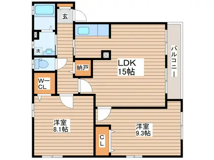 サンクレスト南仙台II(2LDK/1階)の間取り写真