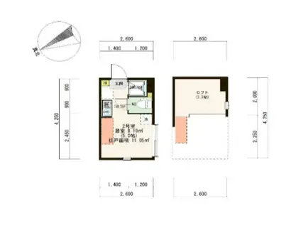 メゾン・ド・エラブル(ワンルーム/1階)の間取り写真