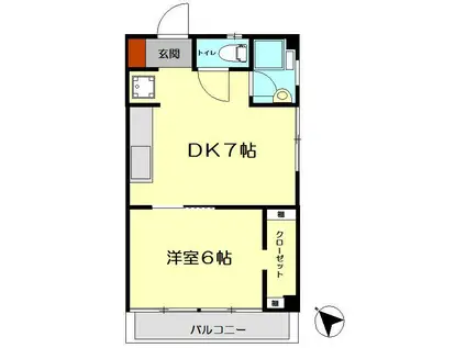 SE.BLD KUREKAIGAN(1DK/3階)の間取り写真