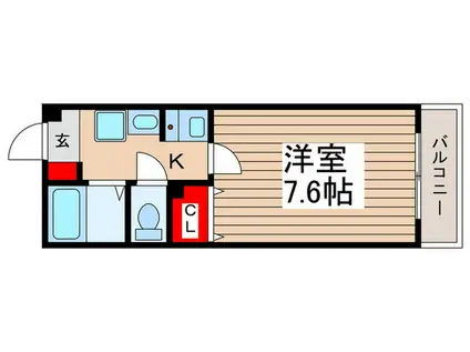 ルミエール岡部(1K/3階)の間取り写真