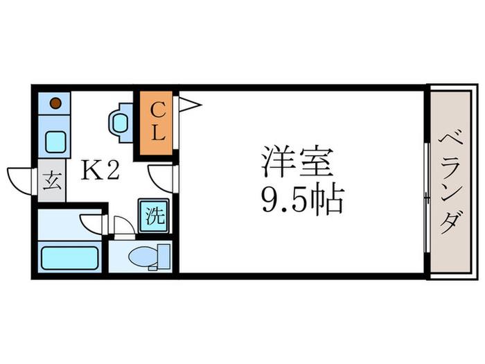 コジマハイツ(1K/2階)の間取り写真
