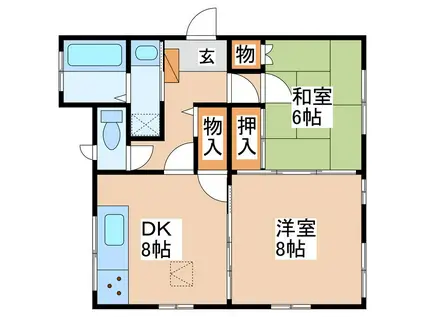 柴宮田中アパート(2DK/1階)の間取り写真