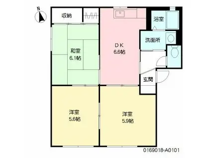 ウイロウ・F (3DK/1階)の間取り写真