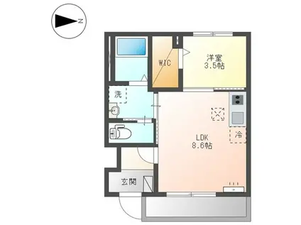 パヴィヨンサブロン(1LDK/1階)の間取り写真