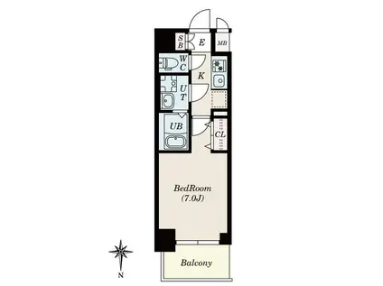 S-RESIDENCE名駅ノースII(1K/2階)の間取り写真