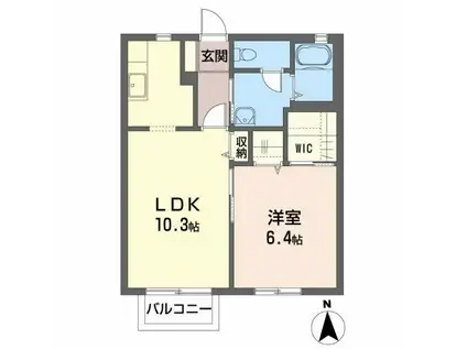 コーラルタウンA(1LDK/2階)の間取り写真