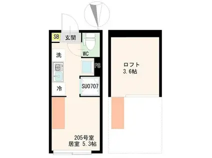 貫井4丁目アパート(ワンルーム/2階)の間取り写真