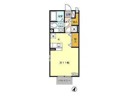 コンフォート岡本台(ワンルーム/2階)の間取り写真