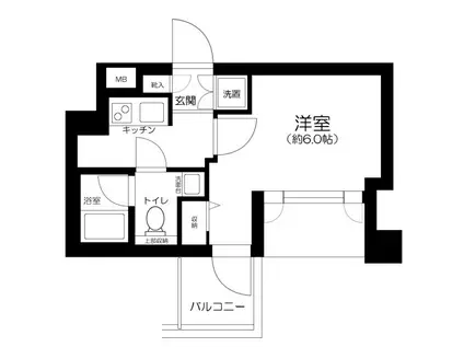 プレール・ドゥーク北新宿(1K/8階)の間取り写真